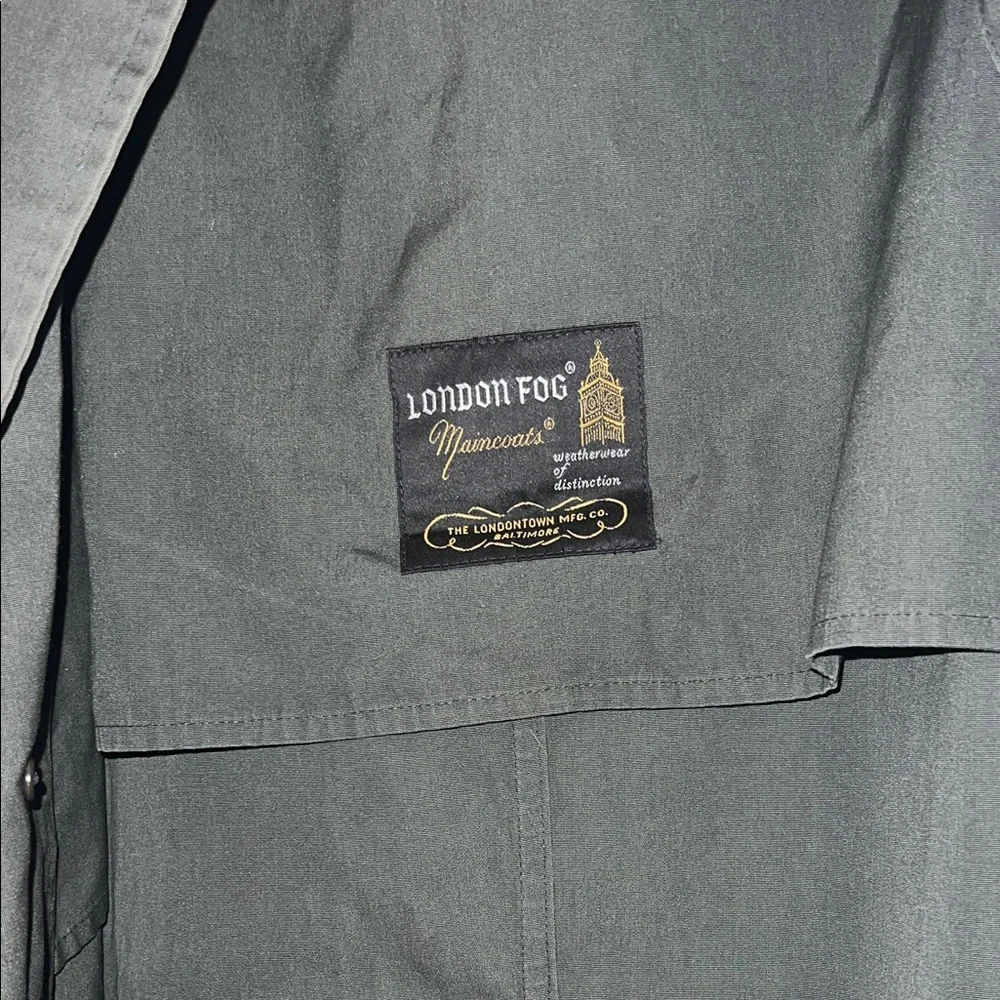 London Fog Men's Dark Green Trench Coat - Picture 3 of 9